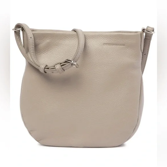 Christopher Kon Celi Small Leather Crossbody Bag in light grey. - Picture 3 of 14